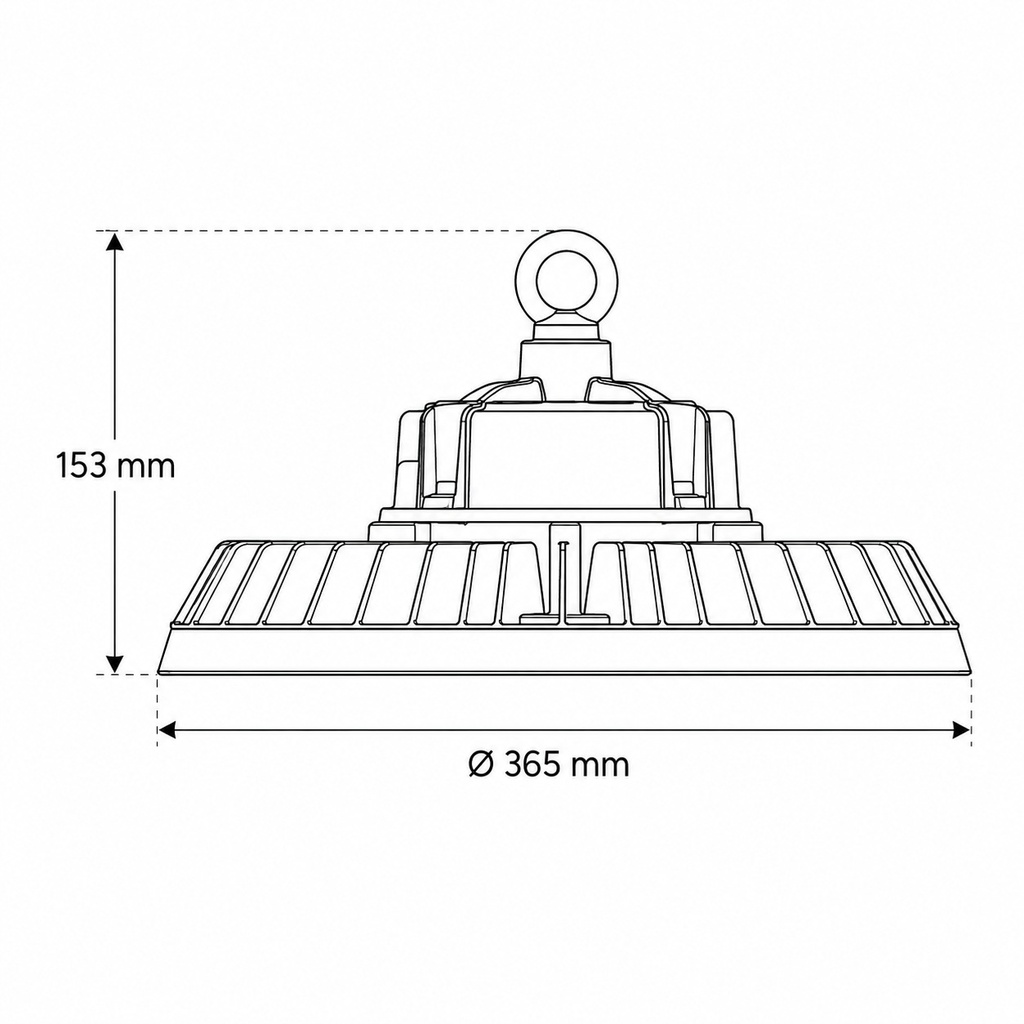 CAMPANA LED HIGH BAY SMD UFO 120-150-200W 0-10VDC 100-277V 160L/W 4000Κ NEGRO PRO