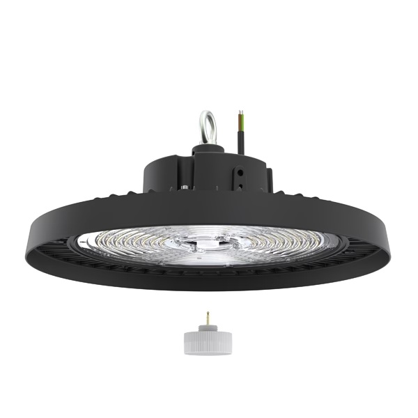 CAMPANA LED HIGH BAY SMD UFO 120-150-200W 0-10VDC 100-277V 160L/W 4000Κ NEGRO PRO