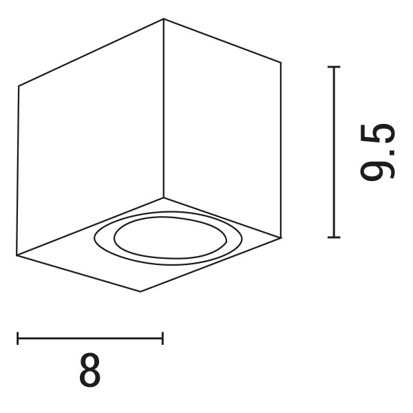 APLIQUE DOPPELT K1 NEGRO IP54 1xGU10 (OLD REF. E.145-20507)