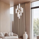 LÁMPARA COLGANTE CRISTAL 9 LUCES 60W 7200Lm 3000K Ø500x2430mm ARTE ILLUMINA VIAL