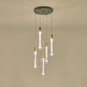 LÁMPARA COLGANTE CRISTAL 5 LUCES 38W 4400Lm 3000K Ø350x1500mm ARTE ILLUMINA VIAL