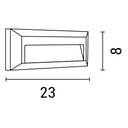 APLIQUE DE PASO LED SLIM 2W IP65 220-240V 230x80x27mm BLANCO PRO (OLD REF. E.145-52054)