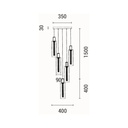 LÁMPARA COLGANTE CRISTAL 5 LUCES 38W 4400Lm 3000K Ø350x1500mm ARTE ILLUMINA VIAL