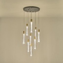 LÁMPARA COLGANTE CRISTAL 9 LUCES 60W 7200Lm 3000K Ø500x2430mm ARTE ILLUMINA VIAL