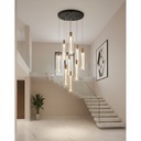 LÁMPARA COLGANTE CRISTAL 9 LUCES 60W 7200Lm 3000K Ø500x2430mm ARTE ILLUMINA VIAL