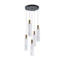LÁMPARA COLGANTE CRISTAL 5 LUCES 38W 4400Lm 3000K Ø350x1500mm ARTE ILLUMINA VIAL