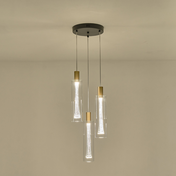 LÁMPARA COLGANTE CRISTAL 3 LUCES 21W 2500lm 3000K Ø250x1630mm ARTE ILLUMINA VIAL