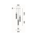 LÁMPARA COLGANTE CRISTAL 3 LUCES 21W 2500lm 3000K Ø250x1630mm ARTE ILLUMINA VIAL