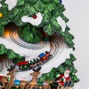 ÁRBOL DE NAVIDAD CON TRINEO EN MOVIMIENTO, CON MÚSICA, MOVIMIENTO Y LUZ, CON TRANSFORMADOR, 23x23x42cm
