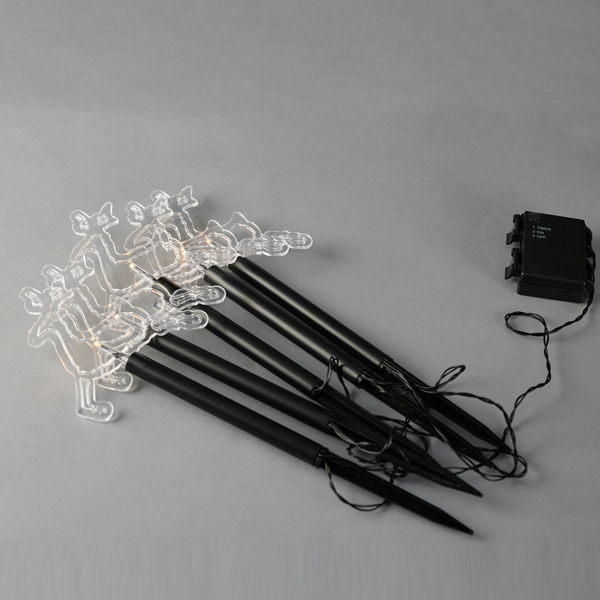 LÍNEA, 5 LED 3mm, 5 COPOS DE NIEVE CON PISTA DE TIERRA 34,5cm, PANEL SOLAR CON SENSOR DE LUZ, CABLE PVC NEGRO, LED BLANCO CÁLIDO, POR 35cm, CABLE 2m, IP44 (copia)