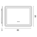 ESPEJO RECTANGULAR TACTIL LED 20W 4000K 800x600x31