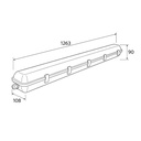 PANTALLA ESTANCA "DICHT" 2x TUBO LED 120cm PC 1263x108x90