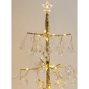 ÁRBOL DE CHAMPÁN ACRÍLICO CON ESTRELLA EN LA PARTE SUPERIOR, CAJA DE PILAS 3xAA, TEMPORIZADOR, 80 MINI LED BLANCO CÁLIDO, 60cm, IP20