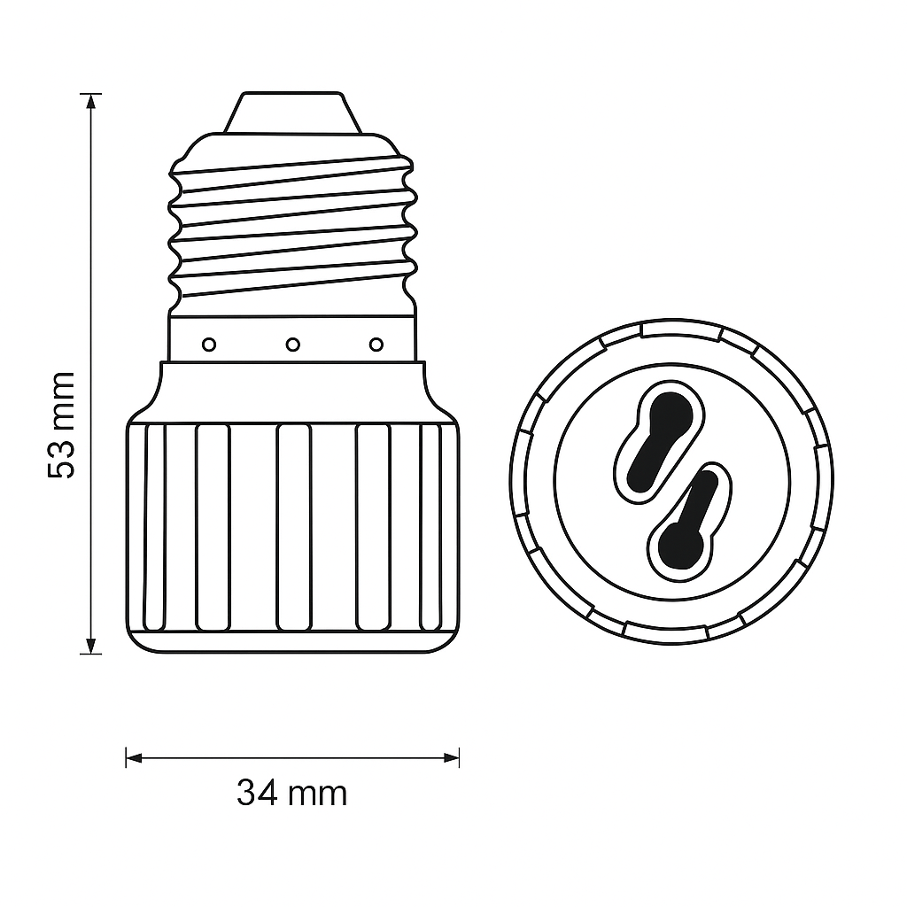 ADAPTADOR PORTALÁMPARAS E27 A GU10