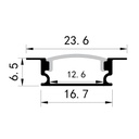 PERFIL DE ALUMINIO + DIF OPAL EMPOTRABLE 24,7x16,8 L=2m 145-70905