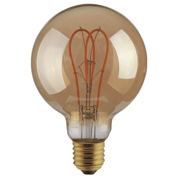BOMBILLA E27 G125 DECOR LED 5W 2000K 220-240V REGULABLE ORO EUROLAMP