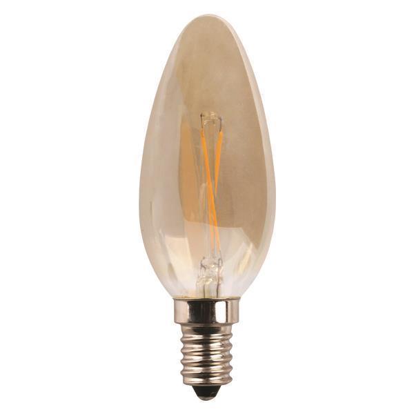 BOMBILLA LED C37 FILAMENTO CRUZADO 4.5W E14 2400K 220-240V CRISTAL DORADO REGULABLE EUROLAMP
