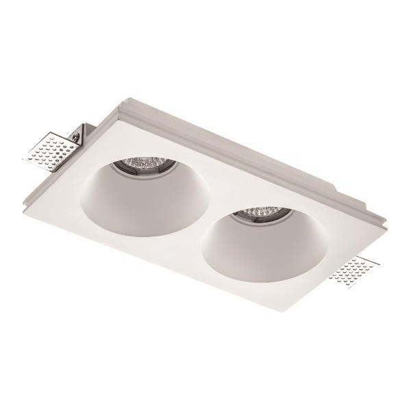 SPOT PLASTER DOBLE CUADRADO ILUMINACION INDIRECTA GU10 250x135x56