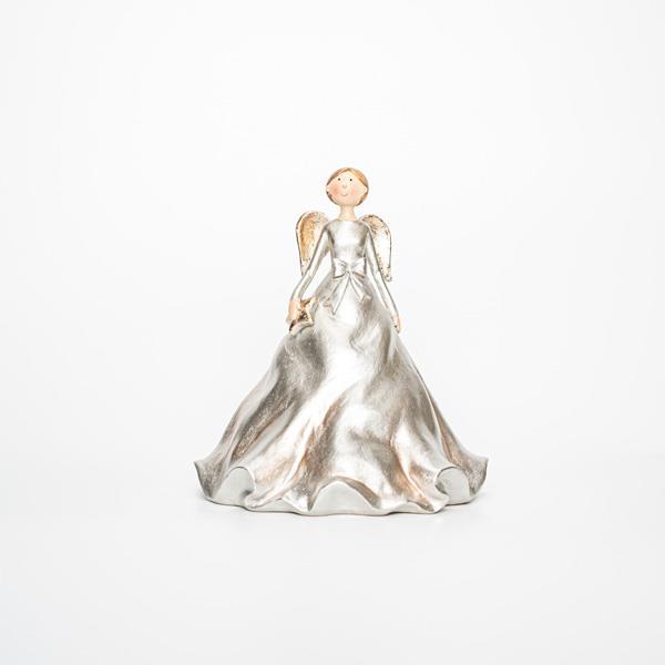 DECORATIVO DE POLIRESINA, ÁNGEL, ORO CLARO, 18x18x20,5cm