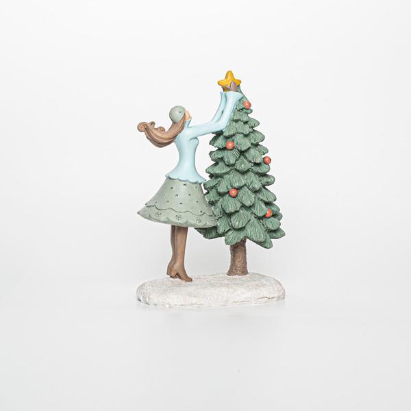 DECORATIVO DE POLIRESINA MUJER CON ÁRBOL 10x6,5x15cm