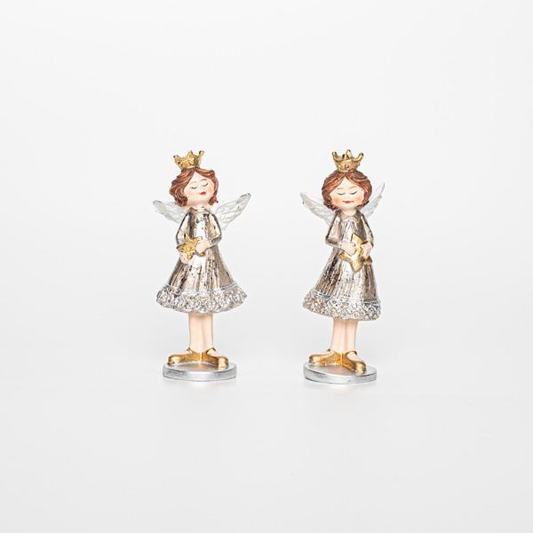 ÁNGEL DE POLIRESINA, CON ESTRELLA, 2 DISEÑOS, 5x4x10,50cm