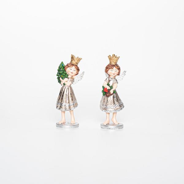 ÁNGEL DE POLIRESINA, CON ÁRBOL, 2 DISEÑOS, 4x4x11,50cm