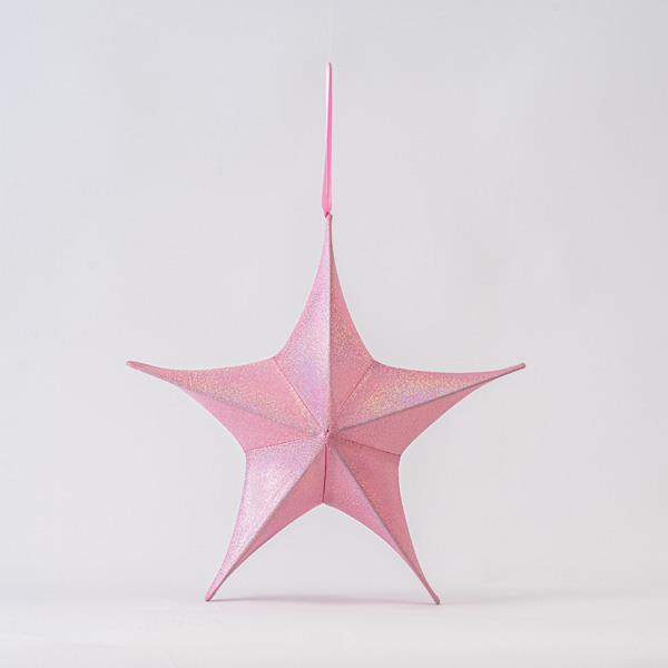 ESTRELLA,TEJIDO ROSA IRIDISCENTE, 40cm