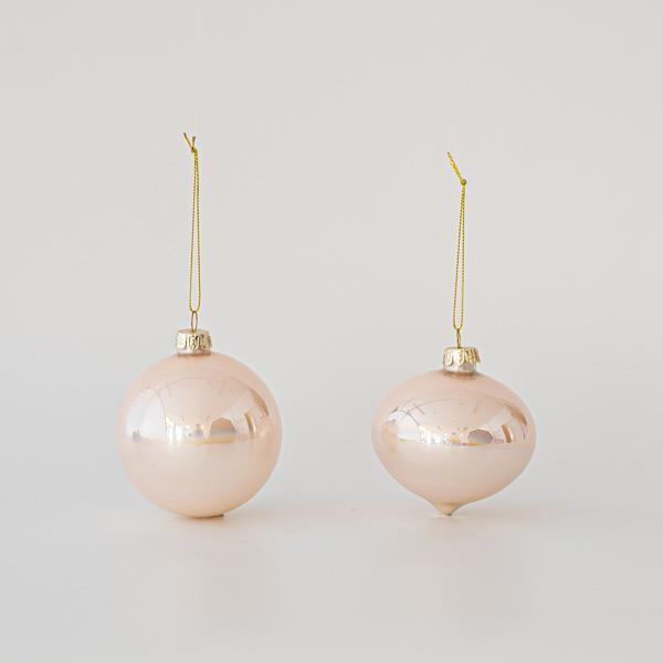 BOLA DE CRISTAL, ROSA, PERLA, 2 FORMAS, SET 4UNDS, 10cm