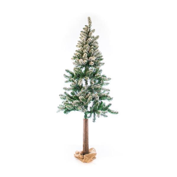 ABETO NEVADO PVC, BASE DE BOLSA DE ARPLETA DE MADERA, 210cm