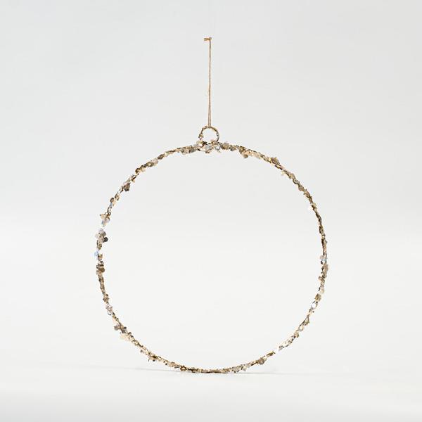 ARO DE ALAMBRE PARA COLGAR CON BRILLO, 30cm