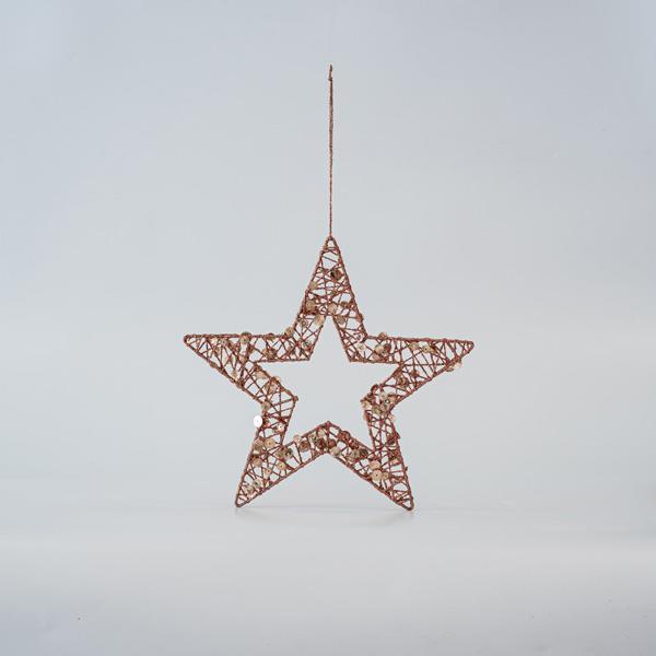 ESTRELLA CON LENTEJUELAS, CHAMPÁN, 25cm