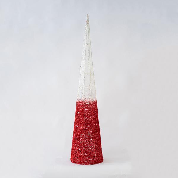 ARBOL CONO, BLANCO-ROJO, 25x110cm