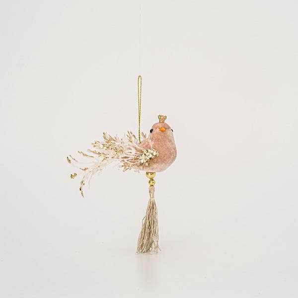 PAJITO COLGANTE TERCIOPELO, SALMON, 13x14cm