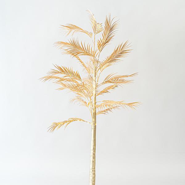 ÁRBOL DE HOJAS DE HELECHO CON HOJAS ORO 2,1m, ADAPTADOR, 180 MINI LED BLANCO CÁLIDO, CABLE 3m, IP44