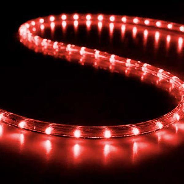LUZ DE CUERDA LED 24V, PROTECCIÓN UV, CORTE A CADA METROS, 2 VÍAS, ROJA, 50m, 36 LED/m, IP65