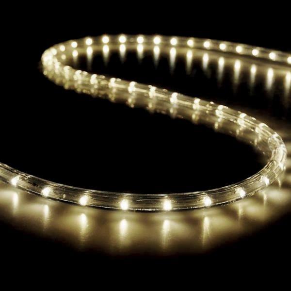 LUZ DE CUERDA LED 24V, PROTECCIÓN UV, CORTE A CADA METRO, 2 VÍAS, BLANCO CÁLIDO, 50m, 36 LED/m, IP65