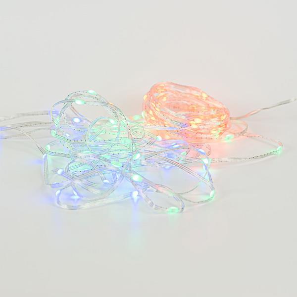 LINEA, 100 MINI LED, USB, CON CONTROL APP, CON MANDO A DISTANCIA, CABLE PLANO TRANSPARENTE, LED RGBW, CABLE 2m, POR 10cm, IP20