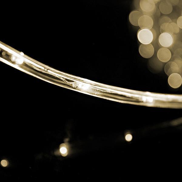 LUZ DE CUERDA LED, PROTECCIÓN UV, CORTE CADA 2 METROS, 3 VÍAS, BLANCO CÁLIDO, 50m, 36 LED/m, IP65