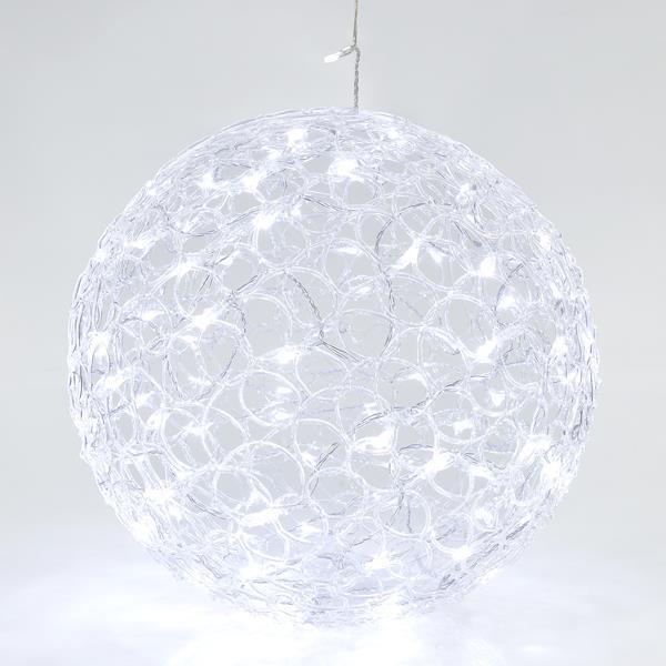 BOLA DE ACRÍLICO, 100 LED BLANCO, CON TRANSFORMADOR, 40cm, IP44