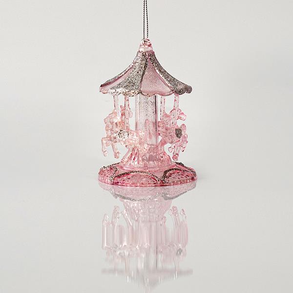 CARRUSEL ACRÍLICO CON BRILLO ROSA 7,5x10,8cm