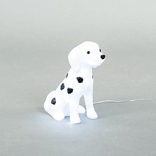 PERRO DÁLMATA ACRÍLICO, 4,5V, 30 LED BLANCO, CON ADAPTADOR, CABLE 500cm, 26x14x30cm, IP44