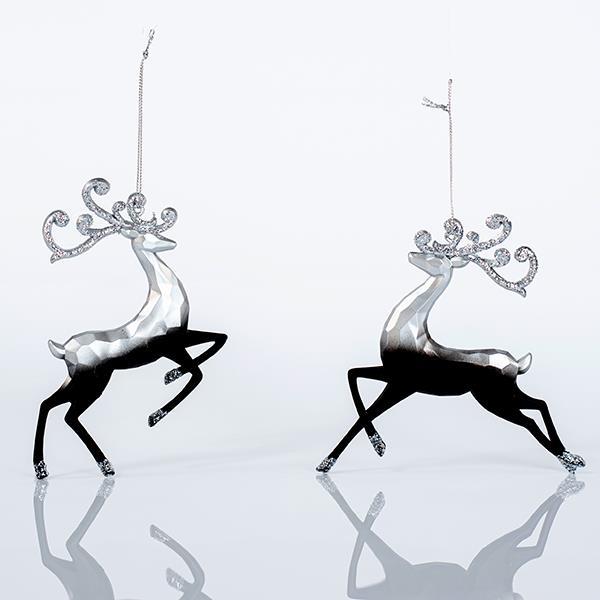 RENO ACRÍLICO, PLATA-NEGRO, 2 DISEÑOS, 14,5x14cm