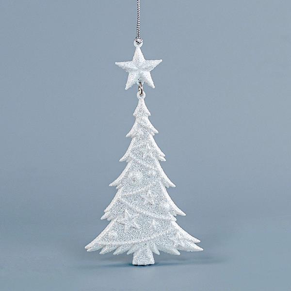 ÁRBOL DE ACRÍLICO, CON BRILLO BLANCO, 8,5x16cm