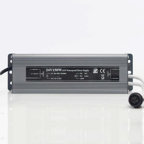 ADAPTADOR CON CABLE DE CAUCHO VERDE, 24V, 150W, 3m, IP67