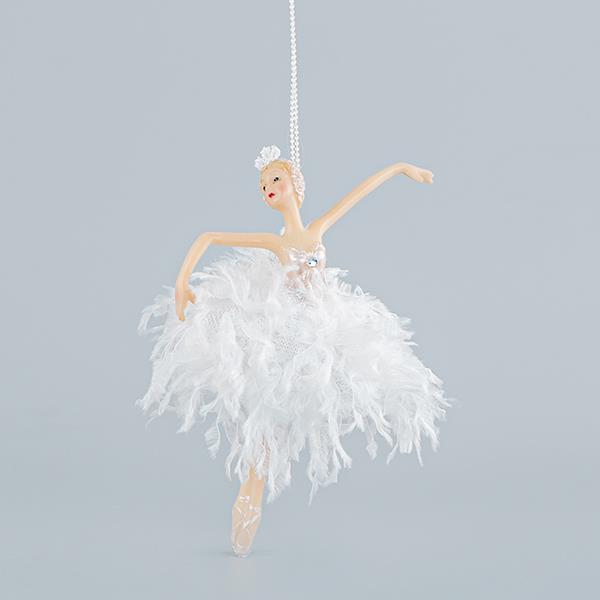 BAILARINA CON PLUMAS BLANCAS, 18cm