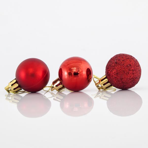 BOLAS DE PLÁSTICO ROJAS, SET 24 UDS, 3cm