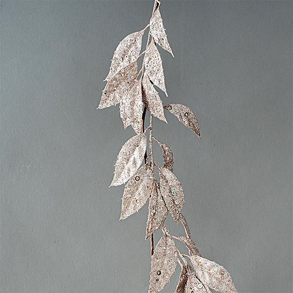 RAMA, CON HOJAS DE BRILLO ROSA, 180cm