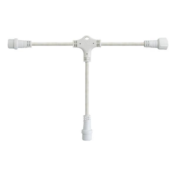 BRICOLAJE, CABLE CAUCHO BLANCO TIPO T, 3 CONECTORES, 10cm IP65