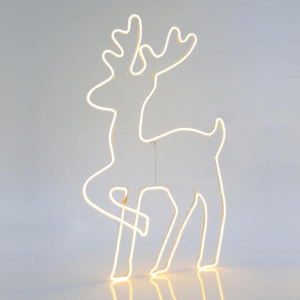 CIERVO, 5m CABLE DE LUZ LED DE NEÓN, 2 VÍAS, BLANCO CÁLIDO, 54x89cm, IP44