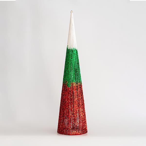 ÁRBOL CONO, BLANCO-VERDE-ROJO, 20x80cm